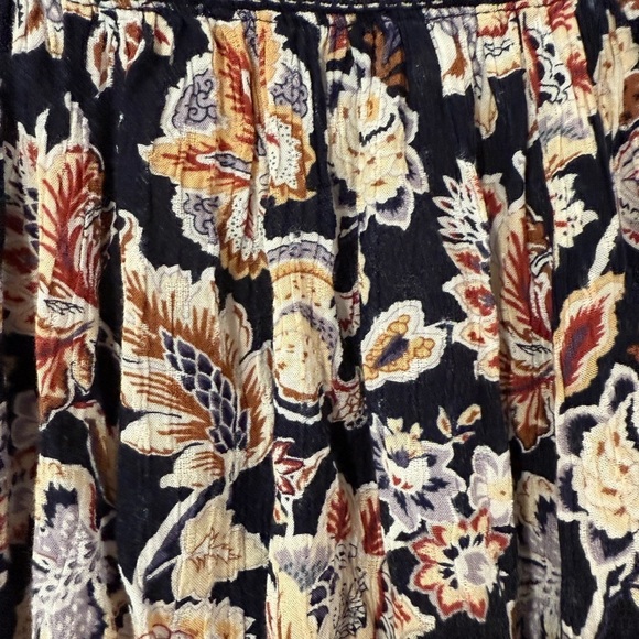 Rachel Zoe Blouse Boho V Neck Crochet Tunic Peasant Blouse Black Floral Size M - Picture 9 of 11